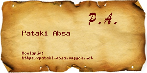 Pataki Absa névjegykártya